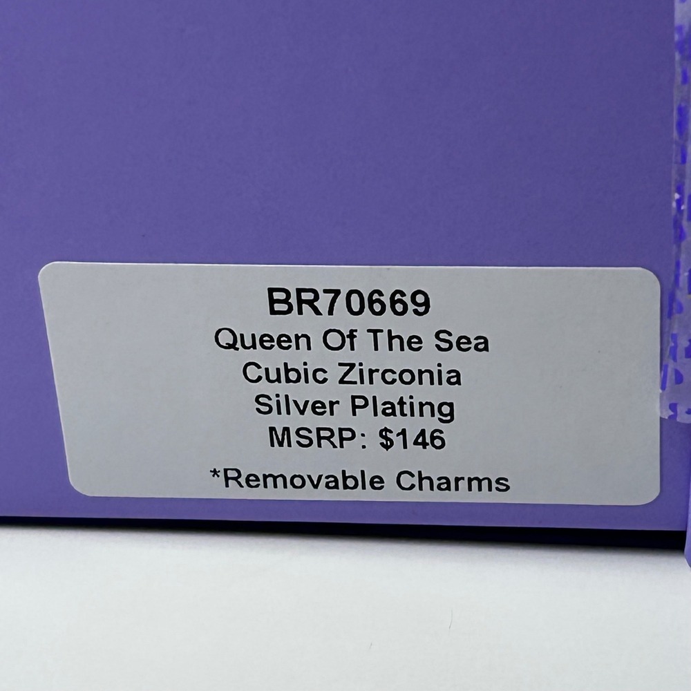 Bomb Party Charmelier BP Queen Of Sea Silver Plated CZ Charm Bracelet BR70669 - Picture 7 of 9